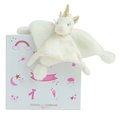 Plyšový jednorožec na maznanie Unicorn Lucie la Licorne Doudou et Compagnie biely 25 cm v darčekovom balení od 0 mes