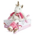 Plyšový jednorožec Unicorn Lucie la Licorne Doudou et Compagnie zlato-ružový 22 cm v darčekovom balení od 0 mes