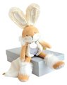 Plyšový zajačik Bunny White Lapin de Sucre Doudou et Compagnie hnedý 31 cm v darčekovom balení od 0 mes