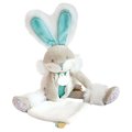 Plyšový zajačik Bunny Almond Lapin de Sucre Doudou et Compagnie tyrkysový 31 cm v darčekovom balení od 0 mes