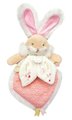 Plyšový zajačik na maznanie Lapin de Sucre Doudou et Compagnie ružový 24 cm v darčekovom balení od 0 mes