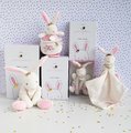 Plyšový zajačik s melódiou Bunny Star Music Box Perlidoudou Doudou et Compagnie ružový 14 cm v darčekovom balení od 0 mes