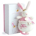 Plyšový zajačik s melódiou Bunny Star Music Box Perlidoudou Doudou et Compagnie ružový 14 cm v darčekovom balení od 0 mes