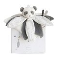 Plyšová panda na maznanie Attrape-Rêves Doudou et Compagnie sivá v darčekovom balení 26 cm od 0 mes