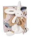 Plyšový zajačik Bunny Happy Wild Doudou et Compagnie hnedý 25 cm v darčekovom balení od 0 mes