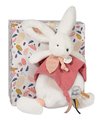 Plyšový zajačik Bunny Happy Boho Doudou et Compagnie ružový 25 cm v darčekovom balení od 0 mes