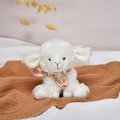 Plyšová ovečka Lamb Scrunchie Doudou et Compagnie biela so vzorovanou šatkou 12 cm rôzne druhy od 0 mes