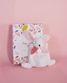 Plyšový zajačik Bunny Happy Boho Doudou et Compagnie biely 17 cm v darčekovom balení od 0 mes