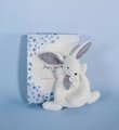 Plyšový zajačik Bunny Happy Glossy Doudou et Compagnie biely 17 cm v darčekovom balení od 0 mes