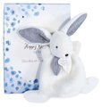 Plyšový zajačik Bunny Happy Glossy Doudou et Compagnie biely 17 cm v darčekovom balení od 0 mes