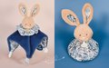 Plyšový zajačik na maznanie Doudou Boule 3v1 Doudou et Compagnie modrý 25 cm od 0 mes