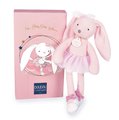 Plyšová bábika zajačik Bunny My Doudou Ballerine Doudou et Compagnie ružová 30 cm v darčekovom balení od 0 mes
