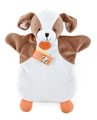 Plyšový psík na bábkové divadlo Puppy Doudou et Compagnie bielo-hnedý 25 cm od 0 mes