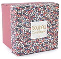 Plüss nyuszi kendővel dédelgetéshez Bunny Plush with Comforter Boh'aime Doudou et Compagnie ajándékcsomagolásban rózsaszín 12 cm 0 hó-tól