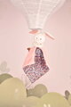 Plüss nyuszi kendővel dédelgetéshez Bunny Plush with Comforter Boh'aime Doudou et Compagnie ajándékcsomagolásban rózsaszín 12 cm 0 hó-tól
