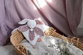Plyšový zajačik na maznanie Doudou Petal Boh'aime Doudou et Compagnie ružový 27 cm v darčekovom balení od 0 mes