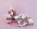 Plyšový zajačik s melódiou Music Box Boh'aime Doudou et Compagnie ružový 14 cm v darčekovom balení od 0 mes