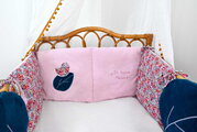 Mantinel do postieľky Deer Boh'aime Cot Bumper Doudou et Compagnie ružový 180*130 cm od 0 mes DC4033