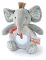 Plyšový sloník s nočným svetlom Nightlight Couleurs Savane Doudou et Compagnie sivý 15 cm od 0 mes