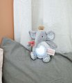 Plyšový sloník s nočným svetlom Nightlight Couleurs Savane Doudou et Compagnie sivý 15 cm od 0 mes