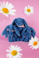 Plyšový zajko Fleurette the Bunny Blue Doudou et Compagnie modrý 35 cm od 0 mes