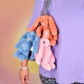 Plyšový zajačik prívesok na kľúče Bunny Keyring Doudou et Compagnie viac farieb 18 cm od 24 mes DC4295