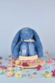 Plyšový zajačik Fleurette the Bunny Blue Doudou et Compagnie modrý 25 cm od 0 mes