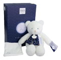 Plyšový macko svietiaci v tme Moonlight Collection Plush Doudou et Compagnie v darčekovom balení biely 28 cm od 0 mes
