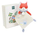 Plyšová líška s hrkálkou Romarin the Fox In my Garden Rattle Doudou et Compagnie v darčekovom balení 21 cm od 0 mes DC4326