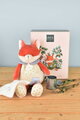 Plyšová líška s handričkou na maznanie Romarin the Fox In my Garden Pantin with a Comforter Doudou et Compagnie v darčekovom balení 28 cm od 0 mes DC4