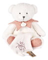 Plyšový medvedík s handričkou na maznanie Doudou 25 Years Puppet with Handkerchief Pink Doudou et Compagnie v darčekovom balení ružový 30 cm od 0 mes