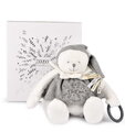Plyšový medvedík Doudou 25 Years Activity Puppet Grey Doudou et Compagnie narodeninová edícia sivý 30 cm od 0 mes