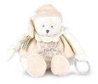 Plyšový medvedík Doudou 25 Years Activity Puppet White Doudou et Compagnie narodeninová edícia biely 30 cm od 0 mes
