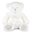 Plyšový medvedík s handričkou na maznanie Doudou 25 Years Puppet with Handkerchief White Doudou et Compagnie v darčekovom balení biely 30 cm od 0 mes