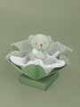 Plüss mackó kendővel dédelgetéshez My Little Bear Doudou et Compagnie ajándékcsomagolásban több színben 10 cm 0 hó-tól