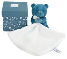 Plüss mackó kendővel dédelgetéshez My Little Bear Doudou et Compagnie ajándékcsomagolásban több színben 10 cm 0 hó-tól