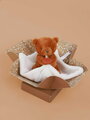 Plüss mackó kendővel dédelgetéshez My Little Bear Doudou et Compagnie ajándékcsomagolásban több színben 10 cm 0 hó-tól