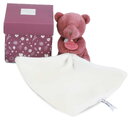 Plüss mackó kendővel dédelgetéshez My Little Bear Doudou et Compagnie ajándékcsomagolásban több színben 10 cm 0 hó-tól