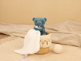 Plüss mackó kendővel dédelgetéshez My Little Bear Doudou et Compagnie ajándékcsomagolásban több színben 10 cm 0 hó-tól