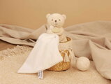 Plüss mackó kendővel dédelgetéshez My Little Bear Doudou et Compagnie ajándékcsomagolásban több színben 10 cm 0 hó-tól