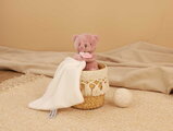 Plüss mackó kendővel dédelgetéshez My Little Bear Doudou et Compagnie ajándékcsomagolásban több színben 10 cm 0 hó-tól