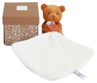 Plüss mackó kendővel dédelgetéshez My Little Bear Doudou et Compagnie ajándékcsomagolásban több színben 10 cm 0 hó-tól