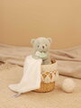 Plüss mackó kendővel dédelgetéshez My Little Bear Doudou et Compagnie ajándékcsomagolásban több színben 10 cm 0 hó-tól