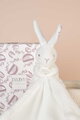 Plüss nyuszi dédelgetéshez kendővel Bunny with a Comforter White Doudou et Compagnie ajándékcsomagolásban fehér 10 cm 0 hó-tól