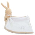 Plüss nyuszi dédelgetéshez kendővel Bunny with a Comforter Beige Doudou et Compagnie ajándékcsomagolásban bézs 10 cm 0 hó-tól