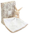 Plüss nyuszi dédelgetéshez kendővel Bunny with a Comforter Beige Doudou et Compagnie ajándékcsomagolásban bézs 10 cm 0 hó-tól
