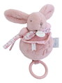 Plyšový zajačik s melódiou Lapin Doudou Music Box Pink Doudou et Compagnie v darčekovom balení ružový 20 cm od 0 mes