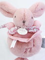 Plyšový zajačik s melódiou Lapin Doudou Music Box Pink Doudou et Compagnie v darčekovom balení ružový 20 cm od 0 mes