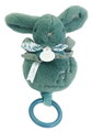 Plyšový zajačik s melódiou Lapin Doudou Music Box Green Doudou et Compagnie v darčekovom balení zelený 20 cm od 0 mes