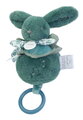 Plyšový zajačik s melódiou Lapin Doudou Music Box Green Doudou et Compagnie v darčekovom balení zelený 20 cm od 0 mes